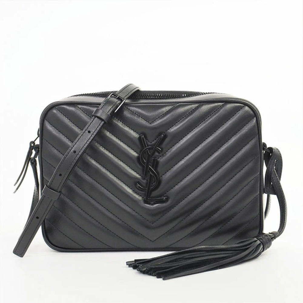 Yves Saint Laurent Lou Camera Bag YSL Logo Fringe Tassel Crossbody